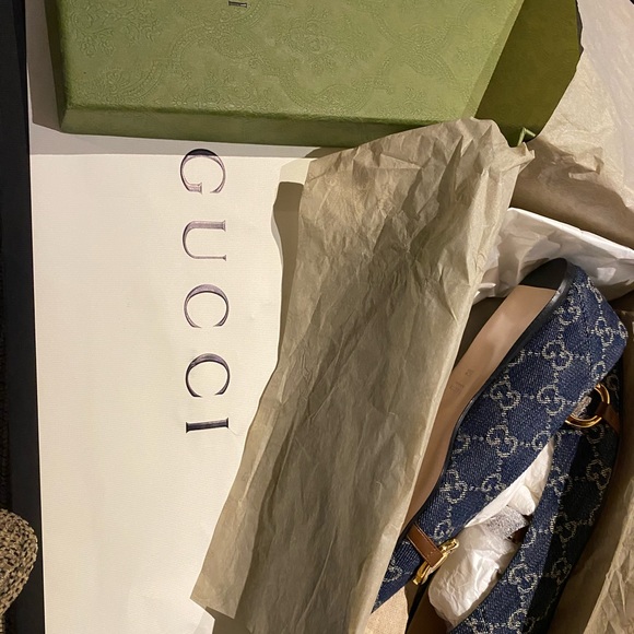 Brand new, Gucci pointed denim logo flats - Picture 6 of 8